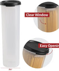 Tall Clear Spaghetti Pasta Storage Jar With Airtight Lid For Pantry Organization, 37 oz container with easy opening feature