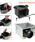 Ultra Quiet Bathroom Exhaust Fan 90 CFM For 80 To 90 Sq Ft Rooms, 4 Inch Duct Collar assembly demonstration