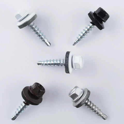 Heavy Duty Number 10 X 1 Inch Black Hex Head Self Drilling Roofing Screws, 300 Piece Set Of High Strength Alloy Steel Fasteners For Metal And Wood, assortment of hex head screws