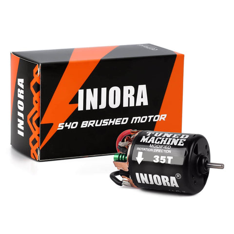 540 Brushed Motor 35T Waterproof For 1 By 10 RC Crawler Cars with box and direct solder tabs visible