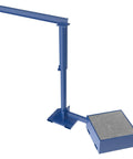 Built Like A Tank Portable Offset Jib Crane With Eight Foot Steel I Beam And Concrete Filled Base, blue steel frame with concrete base.