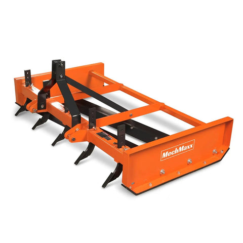 Heavy Duty 72 Inch Tractor Land Leveler Scraper Grader Attachment With Dual Cutting Edges Adjustable Shanks 3 Point Cat 1 Hitch
