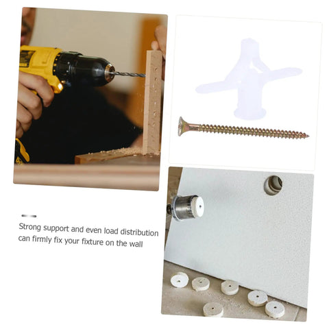 Heavy Duty Drywall Fixing Screws And Plastic Wall Anchors Expansion Plugs Bulk Pack 100 Pieces For Gypsum Board installation