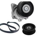 Upgrade Your Mercedes Benz With This Premium Belt Tensioner Idler Pulley Kit For W202 W203 W210 W211 Models To Stop Squeal And Keep Drive Smooth As Butter. drive belt kit with tensioner pulley, idler pulley, and serpentine belt