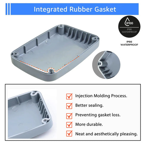 Close-up of Tough As Nails Outdoor Junction Box Waterproof Weatherproof With Reserved Holes IP66 PVC ABS Dustproof Watertight