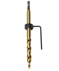 Titanium Coated Pocket Hole Drill Bit Set With Adjustable Depth Stop Collar For Manual Pocket Hole Jig System 3/8 Inch Size