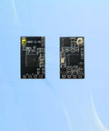 Close-up of a Nano 2.4GHz FPV Receiver with 40mm UFL Antenna, showing circuit board details for micro drones and racing quadcopters.