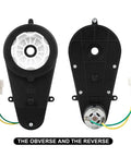 Front and back view of Two Piece 24V 40000RPM Gearbox Motor For Kids Ride On Cars Upgrade High Speed RS555 Drive Engine