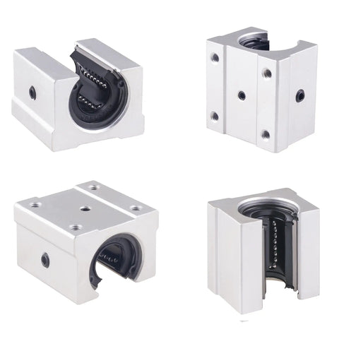 4 Pack SBR16UU Linear Ball Bearing Slides 16mm Open Block Aluminum Linear Bearing with chrome finish for CNC router