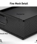 Close-up of Beefy Heavy Duty Metal Mesh Desk Organizer Tray showing precision cut and smooth weld details, black wire design.
