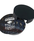 Six Leather Coasters With Holder Set For Home Bar And Office Use Microfiber PU Leather Drink Coasters For Weddings Parties And Family Tables Keeps Surfaces Protected Party Ready Decor