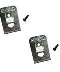 Two Pack Belt Hook Kit For Cordless Drills, Silver Finish, OEM Replacement Part with screws visible