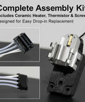 Upgraded Hotend Heating Assembly Replacement For A1 And A1 Mini 3D Printer with ceramic heater and thermistor.