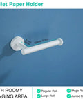 White Toilet Paper Holder For Bathroom Wall Mounted 304 Stainless Steel Durable Rustproof No Fade Finish Easy Fuss Install