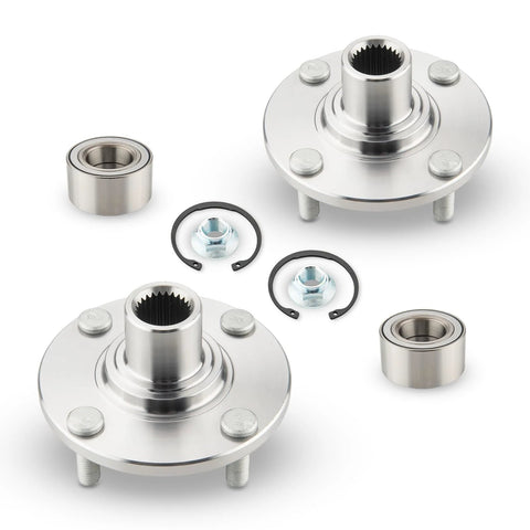 Front Wheel Bearing Pair For Ford Focus 2000 To 2011 Hub Assembly With New CV Shaft Splines Seals Retainers For A Smooth Quiet Ride And Quick Drop In Replacement displayed