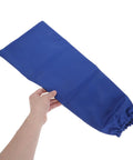 Tough As Nails Heat Resistant Welding Sleeves Fireproof Arm Protectors Zero Sweat Breathable Wrap Pro Grade Armor For Scorching Shop Grind And Heavy Auto Repair Blue held in hand.