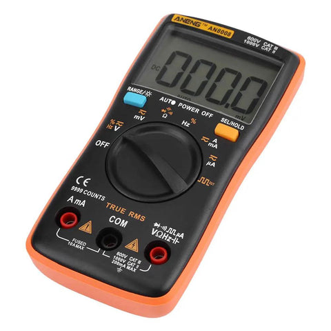 True RMS Digital Multimeter for Auto and Home Use, AC and DC Voltage, Current, Resistance, and Diode Testing with large display