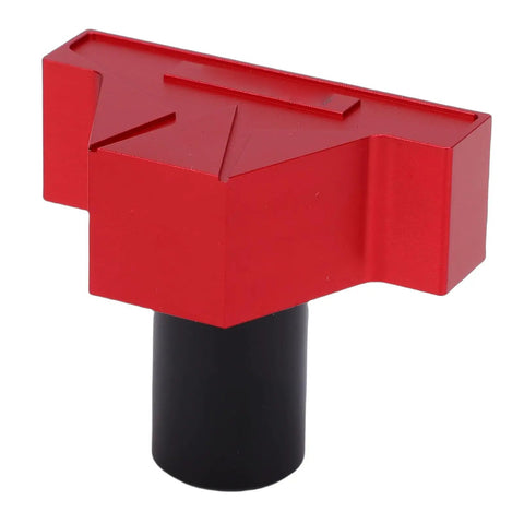 Non Slip Aluminum Bench Dog Clamp Pro Grade with red aluminum top and black base for woodworking table and workshop 19mm fit