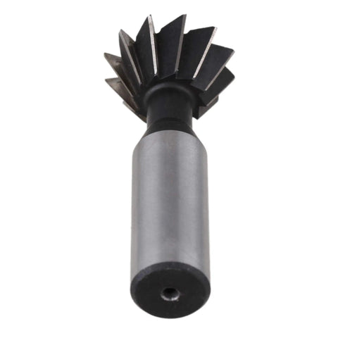 Beefy 30mm Diameter HSS Double Edged Dovetail End Mill Tool With 12 Flutes For Metalworking 16mm Shank 60 Degree Cutter In Silver Finish Pro Grade For Mold Steel Cast Iron Carbon Steel And Alloy Steel