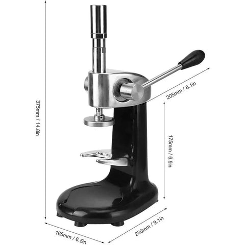 Top Shelf 58 Mm Coffee Tamper With Ergonomic Grip And Solid Steel Base For Zero Sweat Espresso Compaction And Barista Grade Pulls Straight From Your Kitchen Counter on a sleek black base.