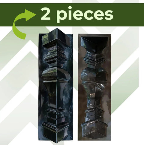 Roman Style Balustrade Molds 2 Piece DIY Concrete Column Forms For Garden Fence Patio Balcony Or Pool Front And Back Plastic Mold Set Durable Outdoor Molds For Easy DIY Concrete Or Plaster Columns