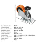 Buttery Smooth Rolling Leveling Casters 3 Inch Diameter 4 Pack with PVC wheels, adjustable feet and heavy-duty steel plate.