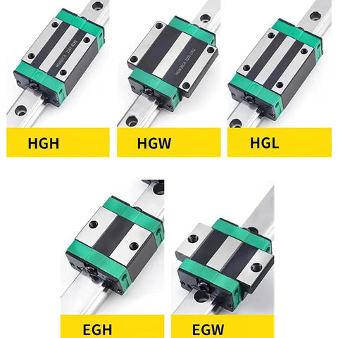 Heavy Duty Linear Guide Block With 4 Row Ball Bearings For CNC Router 3D Printer And Automation Gear Workhorse Carriage On High Precision Linear Rail For Smooth Reliable Motion, HGL model on steel rail