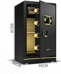 Digital Home Safe With Alarm and Password Lock, All Steel Security Safe for Bedroom, Open, Black Finish, 40 x 36 x 60 cm