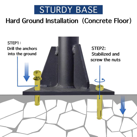 Heavy Duty Shade Sail Poles 9.4Ft Outdoor Sun Shade Pole Kit Steel Rust Resistant Windproof Support installation steps