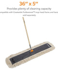 Heavy Duty Cut End Cotton Dust Mop Head For Commercial Tiles 36 Inch Wide Disposable Floor Care Tool For Stubborn Debris Cleanup.