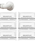 Waterproof Sealant Mastic For Wall Holes And Cracks Multi Purpose Crack Filler Putty in white, 6 pack, shown sealing pipe
