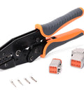 Ratchet Crimp Tool for Deutsch DT 16 Contacts Pro Grade for 18 to 14 AWG Wire Open Barrel Stamped Terminals Precision Positioning