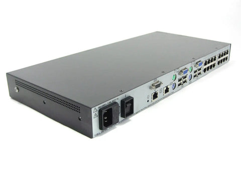 Smooth Operator 16 Port Server KVM Console Switch with USB ports and video connections for remote server access.