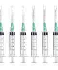 Bulk 50 Pack 5ml Disposable Luer Lock Syringes With 21G 1.5 Inch Needles, Sterile And Individually Wrapped For Lab Use, Secure Screw On Luer Connection For Medical, Research And DIY Projects.