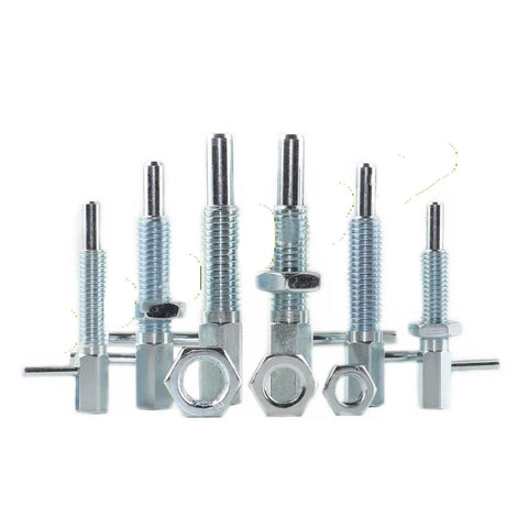 Industrial Grade Galvanized Carbon Steel Indexing Plunger L Shaped Locking Bolt With Spring Pin And Nut M12mm collection of sizes