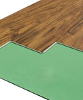 Close-up of Heavy Duty Silent Vapor Barrier Underlayment For Vinyl Flooring 1.2mm Thick with vinyl planks on top.