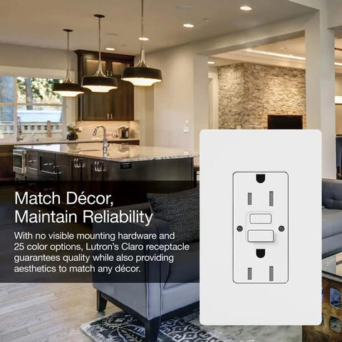 15 Amp Tamper-Resistant GFCI Duplex Receptacle in Black With Auto Test Every 30 Seconds, Safety Shutter in modern kitchen