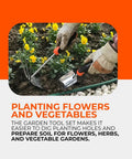 Heavy Duty Stainless Steel Garden Tool Set With Spade And Combination Hoe Fork Ergonomic Non Slip Handles For Digging Planting And Weeding Rust Resistant And Durable The Go To Workhorse For All Season Garden Tasks in use for planting flowers and vegetables.