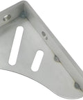 Close-up of stainless steel 2 Pack Heavy Duty Floating Shelf Brackets showing triangular design and mounting holes.