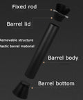 Heavy Hitter Floor Standing Coffee Knock Box With Self Draining Rubber Base Holds 6.8 Liters components showing barrel parts and structure.