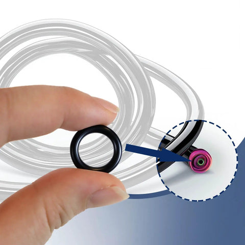 40 Pack Power Pressure Washer O Rings Set for One Quarter and Three Eighths Quick Couplers Rubber High Temp Easy Install Black Pro Grade Heavy Duty Seal Kit for Tough Leak Free Washes, black o-ring close-up in hand