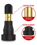 SunSOUL TR600HP brass stem tire valve with EPDM rubber, snap-in, fits 0.453 in rim holes; pack of 5