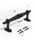 9 Inch Barn Door Pull Handle Set In Rustic Black Aluminum, Ergonomic Chamfered Edges, Smooth Grip, Durable Powder Coated Finish