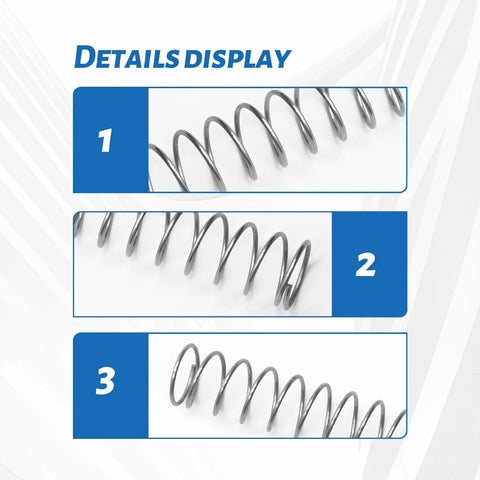 Jovraluxe stainless steel spring coil, 3 lb, shown in three detail views