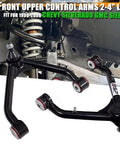 Upper Control Arms Kit For Beefed-Up 2-4 Inch Lift With Tubular Ball Joints And Alpha Chromoly Joints, Maintenance Free Thermofuse Bushings, Hardware Included, Fits 1999-2006 Silverado 1500 Sierra 4WD 4X4 6-Lug, Pair installed on lifted front suspension