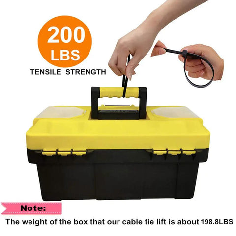 36 Inch Heavy Duty Zip Ties Pack Of 50 Ultra Strong UV Cable Ties lifting 200 lbs toolbox