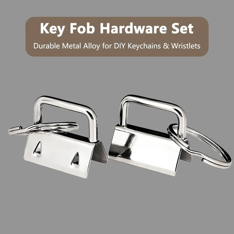 Premium 1 Inch Key Fob Hardware 10 Pack With Tough Keychain Rings And Secure Wristlet Ends For DIY Crafts, durable metal clips.