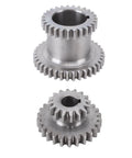 Workhorse Grade Metal Gear Set Featuring High Low Speed Duplicate Gears Built Tough For Rock Solid Performance On 0618 7x12 7x14 Mini Lathe Mill Upgrades, showing two metal gears with detailed teeth.