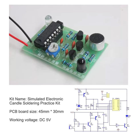 Soldering Practice Kit For Beginners And Students With Electronic Candle Project LED DIY Electronics Kit PCB board 45mm x 30mm