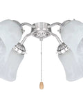Alabaster Bell Glass Shade Set for Ceiling Fans and Vanity Lights, 2-1/8 In Fitter, 4.75 In Diameter, Transitional Style, Pack of 4